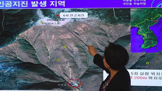 Bản đồ thể hiện dư chấn sau một vụ thử hạt nh&acirc;n của Triều Ti&ecirc;n (Ảnh: AFP)