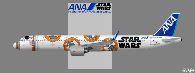 All Nippon Airways &ndash; h&atilde;ng h&agrave;ng kh&ocirc;ng lớn nhất của Nhật Bản với thiết kế lấy cảm hứng từ bộ phim Star Wars &ndash; Chiến tranh giữa c&aacute;c v&igrave; sao.