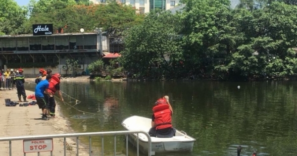Hà Nội: Đang tìm kiếm thi thể người đàn ông nhảy xuống hồ Thiền Quang cứu nam thanh niên tự tử