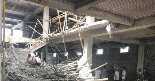 Nam Định: Ít nhất 1 người bị thiệt mạng trong vụ sập giàn giáo tại siêu thị đang xây