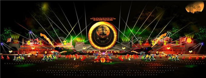 Sân khấu kỷ niệm 990 năm Thanh Hóa được xây dựng công phu