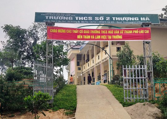 Trường THCS số 2 Thượng Hà, nơi có thầy giáo bị tố quan hệ tình dục khiến nữ sinh lớp 8 mang thai.