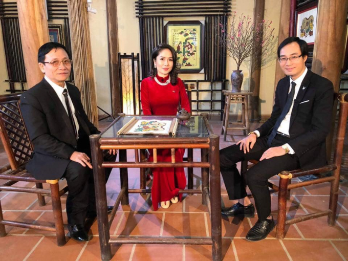 Nhà nghiên cứu Nguyễn Quang Minh (bên trái) và đạo diễn Ngô Hương Giang trong một chương trình truyền hình