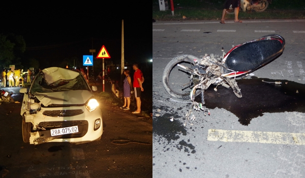 Vụ tai nạn giao thông khiến 2 người đi xe máy tử vong.