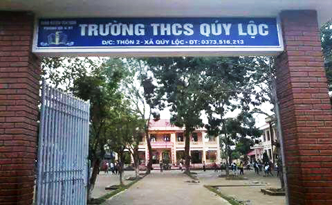 Trường THCS Quý Lộc, nơi xảy ra vụ việc thầy giáo nhập viện do người nhà học sinh đuổi đánh