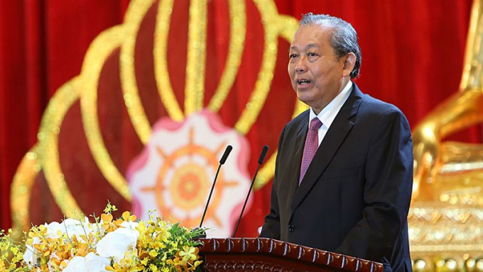 Phó Thủ tướng Thường trực Chính phủ Trương Hòa Bình phát biểu tại Lễ bế mạc Đại lễ Vesak 2019.