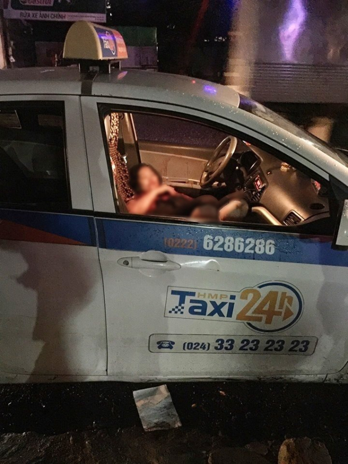 Hiện trường nữ tài xế taxi bị cứa cổ trong xe gần đền Lừ.