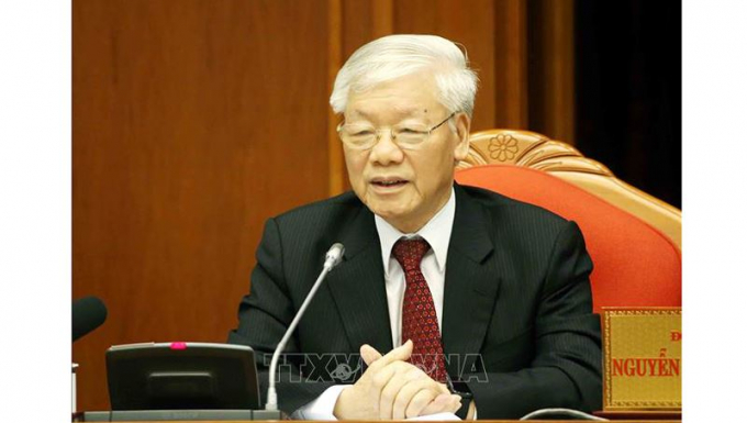 Tổng Bí thư, Chủ tịch nước Nguyễn Phú Trọng phát biểu bế mạc hội nghị. Ảnh: Phương Hoa/TTXVN