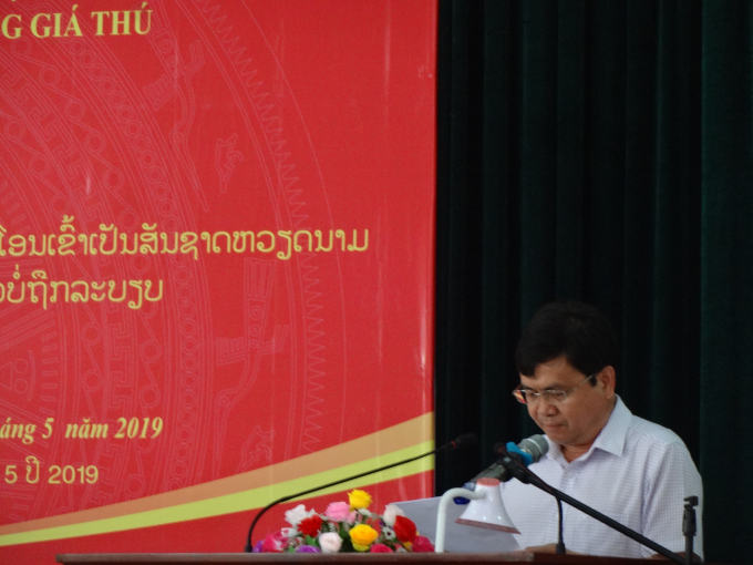 Phó chủ tịch UBND tỉnh Kon Tum Nguyễn Hữu Tháp- phát biểu tại buổi lễ