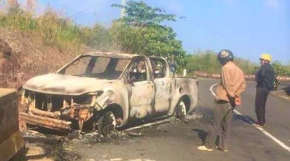 Đắk Nông: Phát hiện một thi thể chết cháy trong một ô tô nát trơ khung