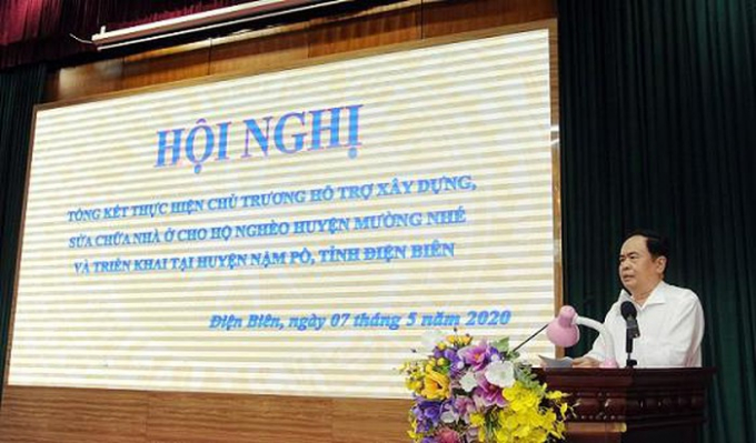 Đồng chí Trần Thanh Mẫn, Chủ tịch Ủy ban Trung ương MTTQ Tổ quốc Việt Nam  phát biểu tại Hội nghị.