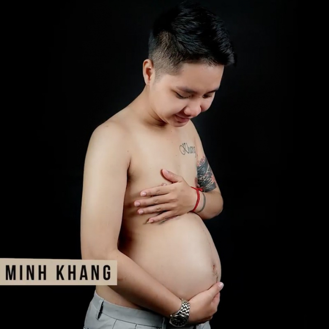 Hình ảnh Minh Khang mang bầu ở những tháng cuối thai kỳ.