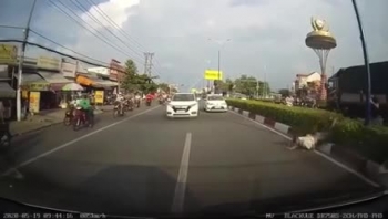 [Clip]: Sau va chạm giao thông, 2 người đàn ông dùng vũ lực để giải quyết