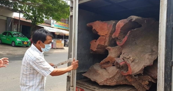 Lâm Đồng: Phát hiện xe tải chở số lượng lớn gỗ quý không rõ nguồn gốc