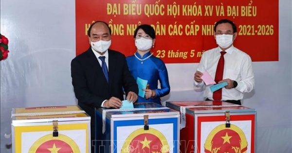 Chủ tịch Nước Nguyễn Xuân Phúc bầu cử tại Thành phố Hồ Chí Minh