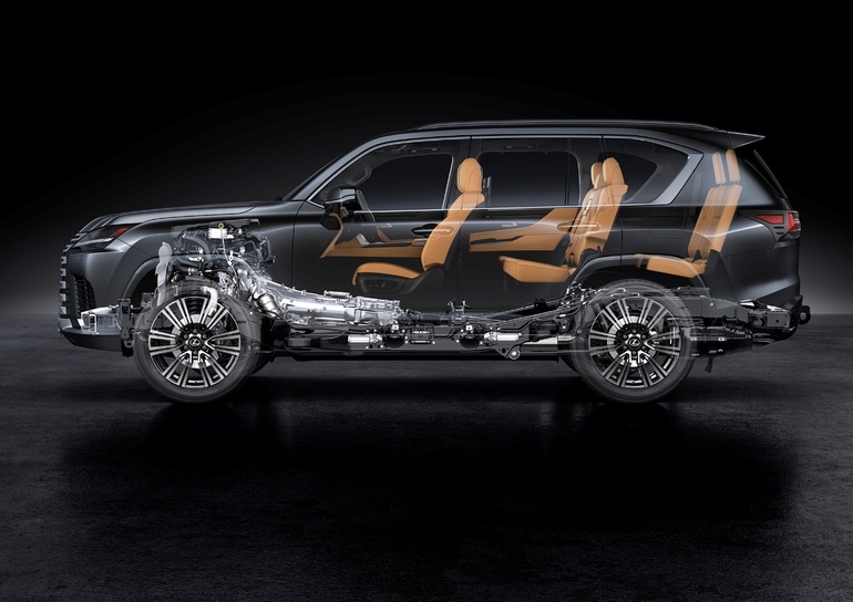 Lexus LX 600 áp dụng khung gầm rời và nền tảng GA-F mới.