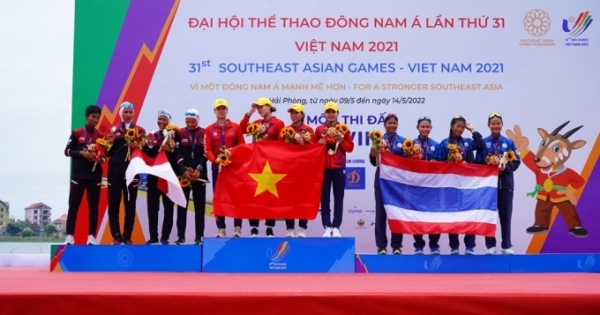 SEA Games 31: Đội Đua thuyền Rowing Việt Nam đoạt 2 huy chương vàng