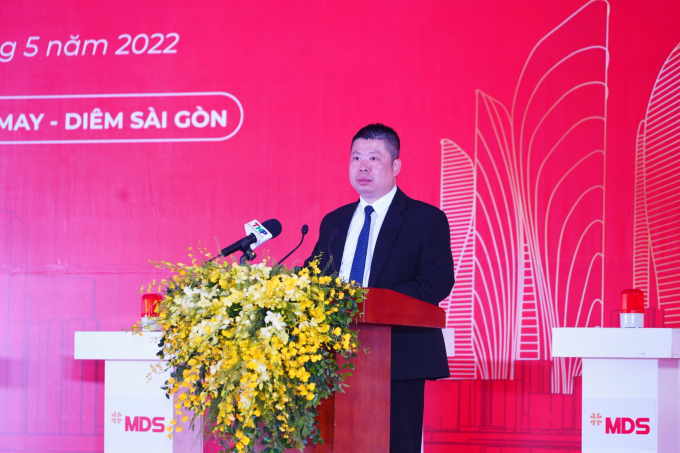 ông Chu Ngọc Minh, Tổng giám đốc Công ty Cổ phần May-Diêm Sài Gòn phát biểu tại lễ động thổ.