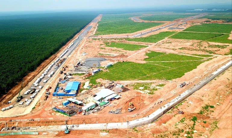 Dự án sân bay Long Thành đang thi công (Ảnh: Khoa Nam).