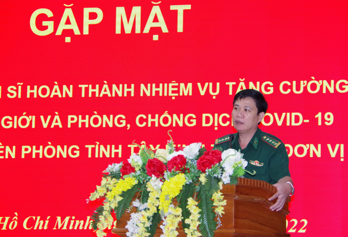 Đại tá Trần Thanh Đức - Chỉ huy trưởng BĐBP TP HCM phát biểu tại buổi gặp mặt.