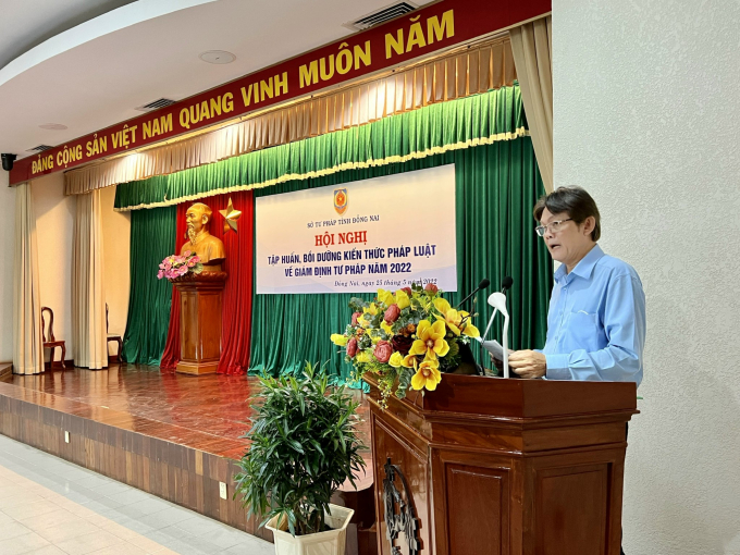Ông Ngô Văn Toàn Phó Giám đốc Sở Tư pháp tỉnh Đồng Nai phát biểu ý kiến