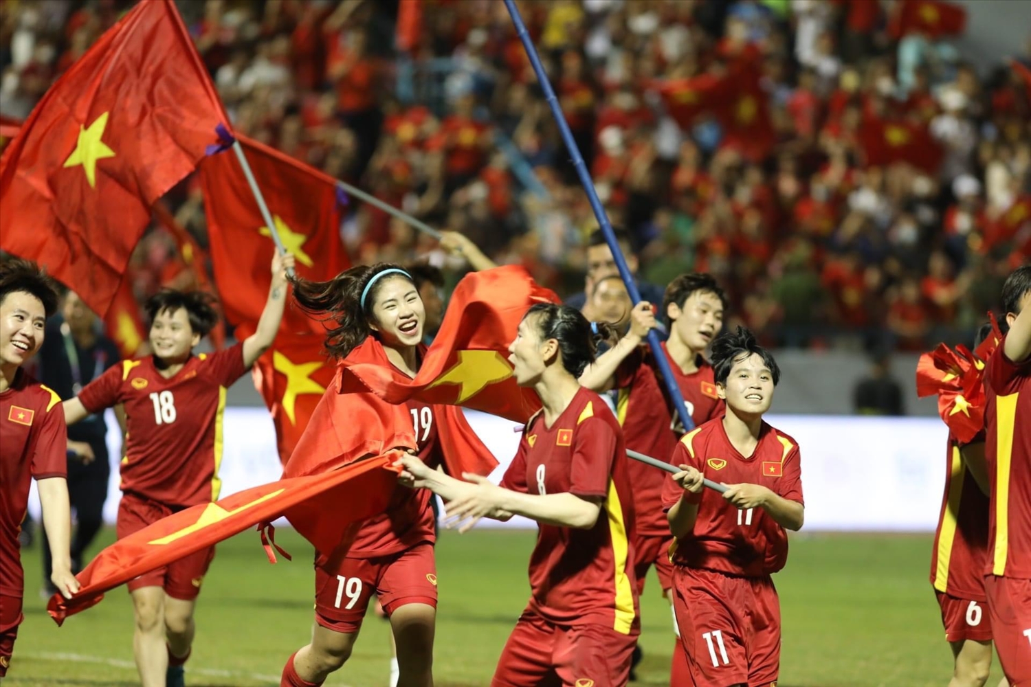 Đội tuyển bóng đá nữ Việt Nam giành Huy chương vàng SEA Games 31. Ảnh Internet
