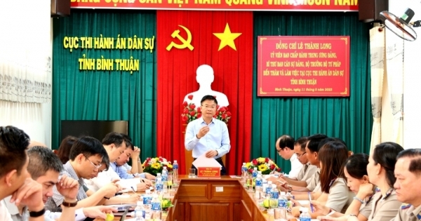 Bộ Tư pháp làm việc với Cục THADS tỉnh Bình Thuận: Tìm giải pháp mạnh để hoàn thành nhiệm vụ