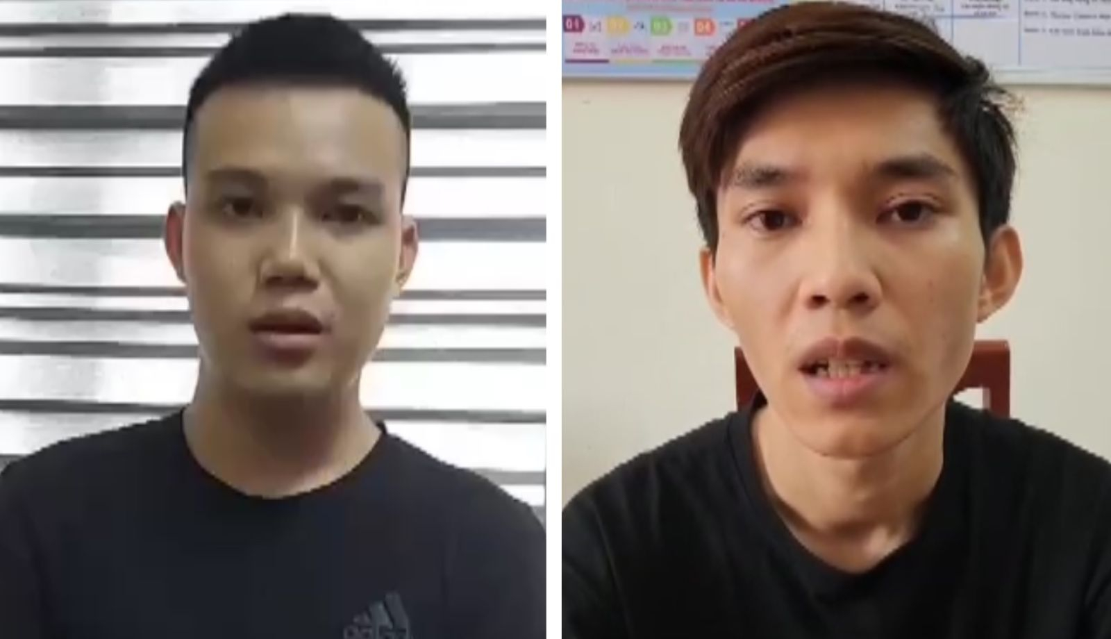 2 đối tượng  Phạm Minh Tuấn và Lê Trung Thông bị bắt giữ. (Ảnh: Công an Thanh Hoá)