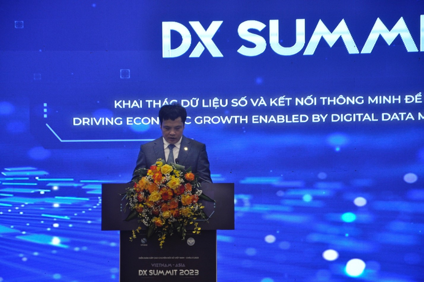 Ông Nguyễn Văn Khoa, Chủ tịch VINASA - Tổng Giám đốc Tập đoàn FPT phát biểu.