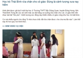 Sự thật phía sau clip học trò Thái Bình rửa chân cho cô giáo gây xôn xao dân mạng