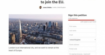 Hơn 70.000 người London ký đơn thỉnh nguyện đòi độc lập để ở lại EU