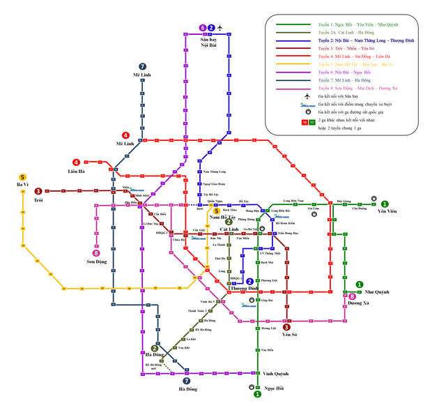Bản đồ tuyến đường sắt C&aacute;t Linh - H&agrave; Đ&ocirc;ng được lấy tr&ecirc;n mạng internet để m&ocirc; tả cho người d&acirc;n dễ hiểu khi tham quan dự &aacute;n tại ga La Kh&ecirc;.