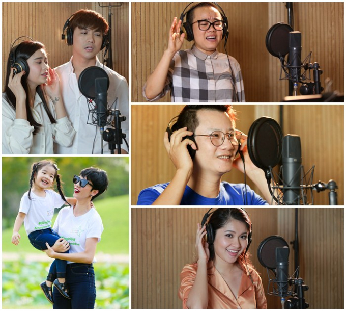 Gần 30 nghệ sĩ tham gia thực hiện MV Cho con tuổi thơ.