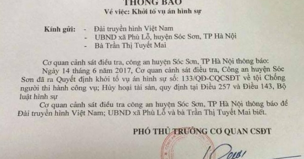 Hà Nội: Khởi tố vụ án phóng viên VTV bị cản trở và phá hỏng máy quay tiền tỷ khi đang tác nghiệp