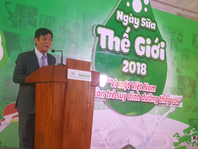 PGS.TS Trần Quang Trung, Chủ tịch Hiệp hội Sữa Việt Nam ph&aacute;t biểu