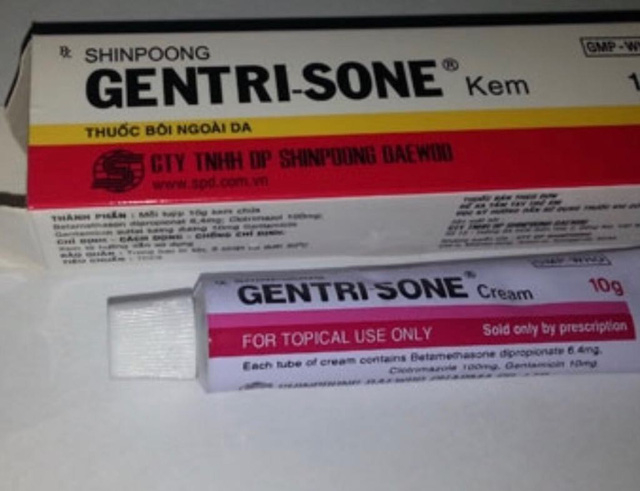 Loại thuốc kem b&ocirc;i Shinpoong Gentri-sone.