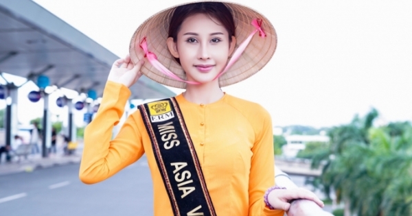 Chi Nguyễn mặc áo bà ba, lên đường tham gia Miss Asia World 2018