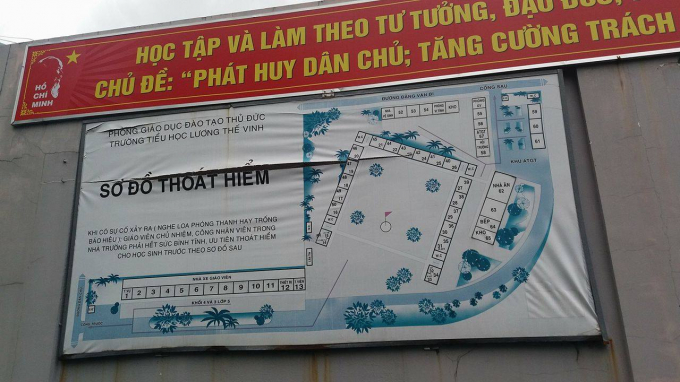 Sơ đồ trường tiểu học Lương Thế Vinh, quận Thủ Đức TP HCM.