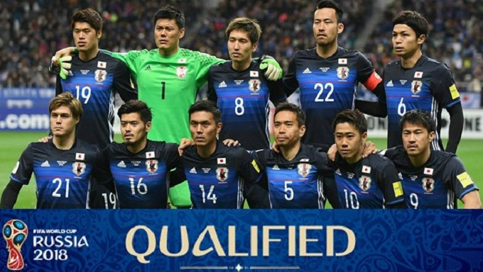 Đội h&igrave;nh ĐT Nhật Bản tham dự World Cup 2018.