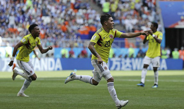 Colombia đ&atilde; chơi cầu to&agrave;n sau b&agrave;n thắng của Quintero. Ảnh:&nbsp;FIFA.