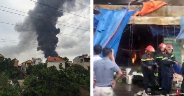 Hà Nội: Chợ Sóc Sơn bốc cháy dữ dội lúc rạng sáng