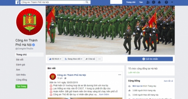 Công an TP Hà Nội mở fanpage trên tiếp nhận thông tin