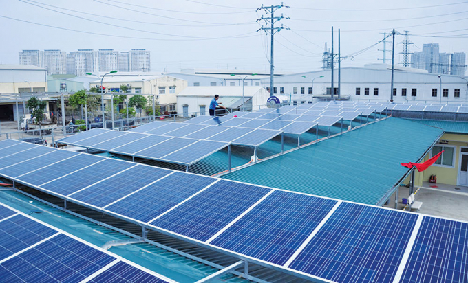 Hệ thống điện mặt trời áp mái tại Hà Nội.
