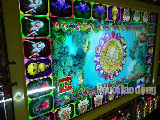 Máy chơi game quay thú ăn tiền chỉ xuất hiện ở các tụ điểm casino nhưng có dán em kiểm định của Sở VH-TT-DL Bạc Liêu.