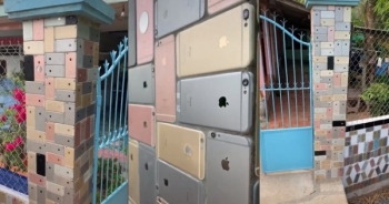 Căn nhà ở Việt Nam bỗng chốc nổi tiếng vì ốp tường rào bằng... iPhone