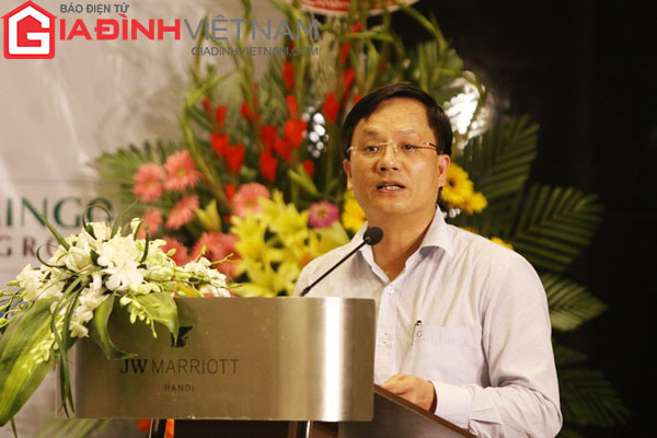 Nhà báo Hồ Minh Chiến - Tổng Biên tập Báo Gia đình Việt Nam phát biểu tại Lễ bốc thăm chia bảng Press Cup 2019.