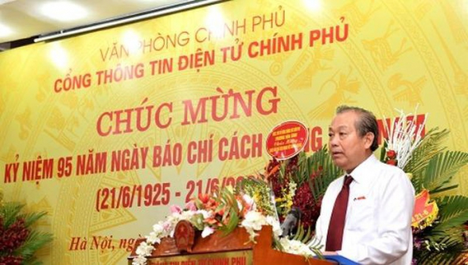 Phó Thủ tướng Thường trực Trương Hòa Bình phát biểu tại buổi lễ.