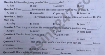 Gợi ý đáp án môn Ngoại Ngữ vào lớp 10 tại Hà Nội 2021