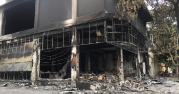 Hình ảnh hoang tàn sau vụ cháy kinh hoàng ở trung tâm TP Vinh khiến 6 người thiệt mạng