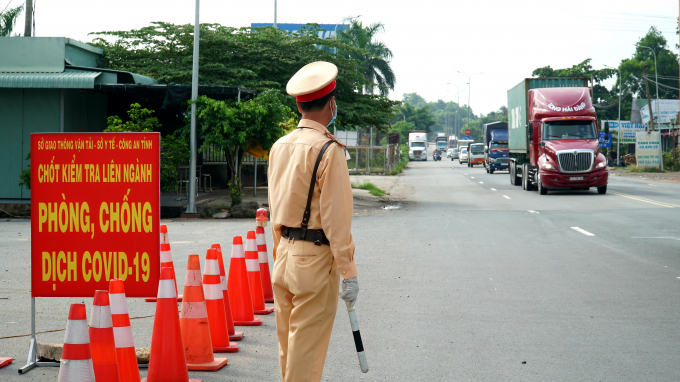 Chốt kiểm soát liên ngành tại Suối Sâu (quốc lộ 22, phường An Tịnh, thị xã Trảng Bàng) hoạt động 24/24.